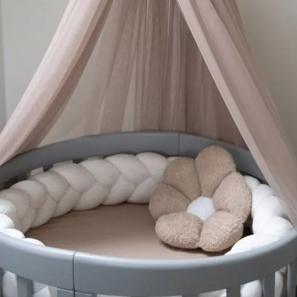 Welurowy Warkocz Do Łóżeczka 210 cm Ecru