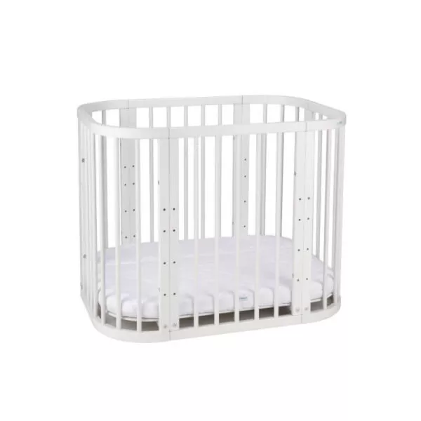 Łóżeczko Dziecięce 5w1 z Opcją Kołyski Białe