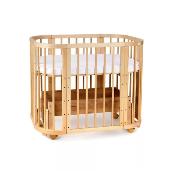 Łóżeczko Dziecięce 5w1 z Opcją Kołyski NATURAL