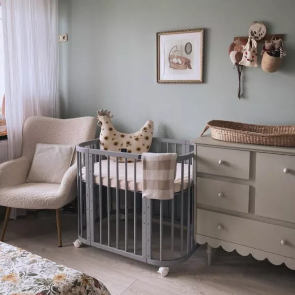 Łóżeczko Dziecięce 5w1 z Opcją Kołyski SZARE
