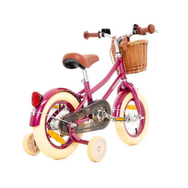 Rower Dziecięcy Vintage Germina z Koszykiem 12″ Fioletowy