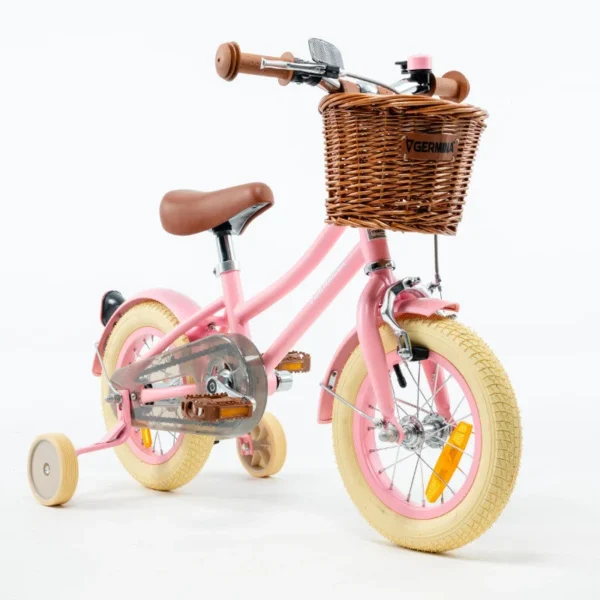 Rower Dziecięcy Vintage Germina z Koszykiem 12″ Różowy
