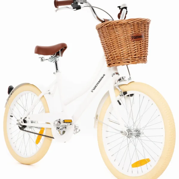 Rower Dziecięcy Germina Vintage 20″ Biały z Koszykiem