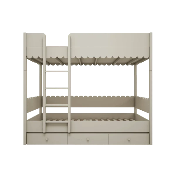 Łóżko dwupiętrowe oliwka Babushka – stylowe łóżko dla dzieci