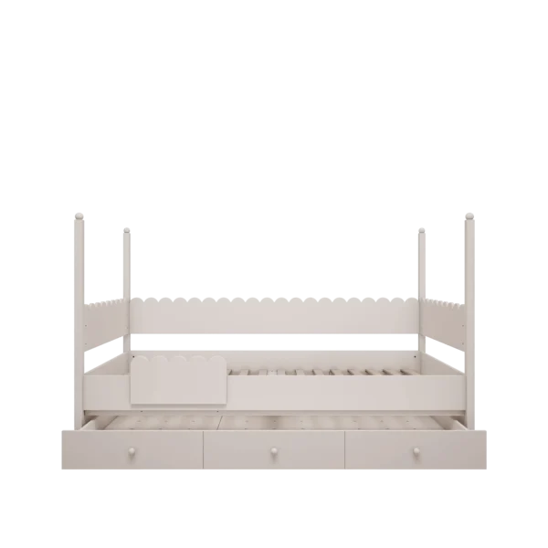 Łóżko piętrowe Babushka – dolne łóżko białe 2w1