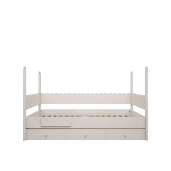 Łóżko piętrowe Babushka – dolne łóżko białe 2w1