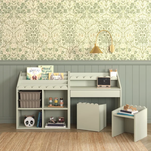 Krzesełko Montessori Book Nook sage – funkcjonalne siedzisko