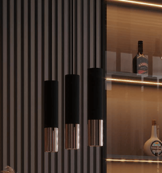 Lampa wisząca LOOPEZ 1 czarny/miedź