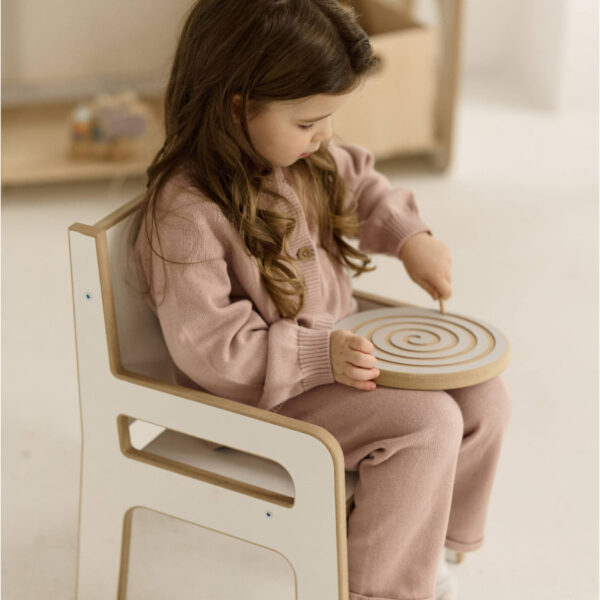 Krzesełko dla dzieci S/M BabyWood Szary