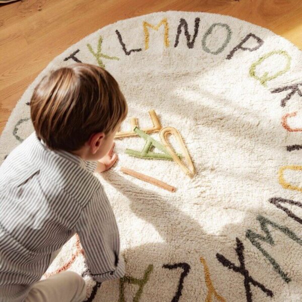 Dywan Bawełniany ABC Kolory i Litery, Ø120 cm