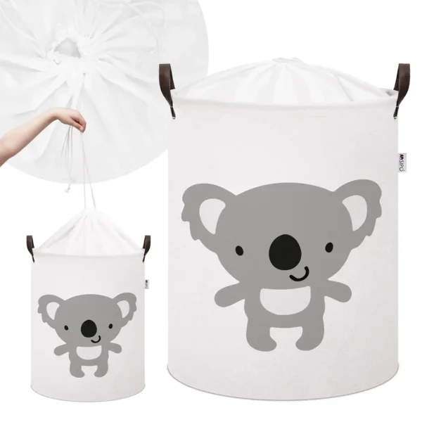 Bawełniany kosz na zabawki KOALA XL, zamykany na ściągacz