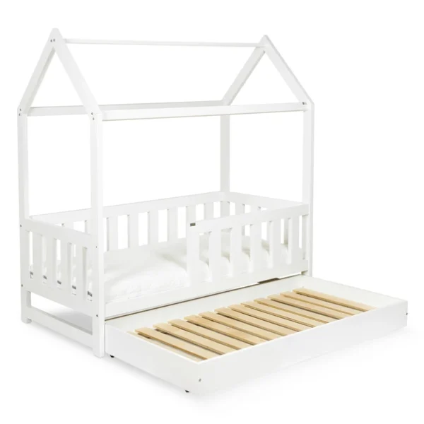 Łóżko Domek 160×80 LIV w kolorze białym z szufladą do spania