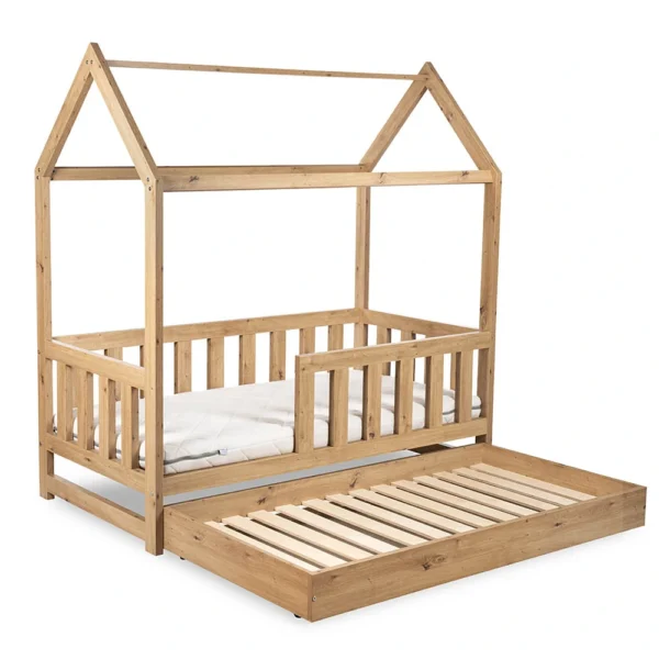 Łóżko Domek 160×80 LIV w kolorze dębowym z szufladą do spania