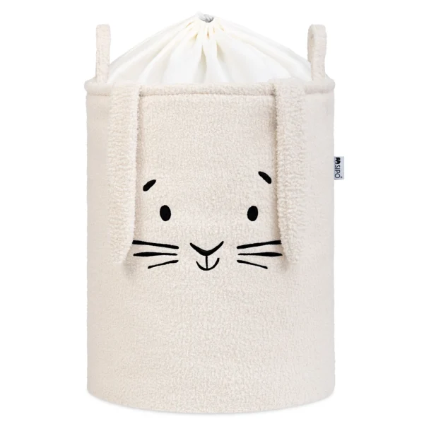 Kosz na zabawki XL premium boucle Kremowy Zając